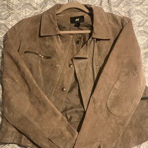 H&M 100% suede leather moto style  jacket in a  size US 16
